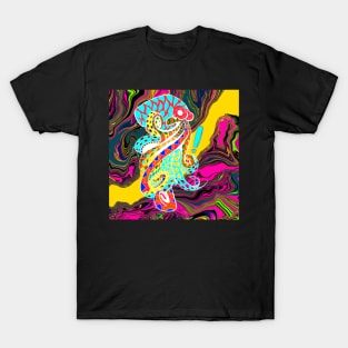 ecopop octopus octoplus art in mexican pattern glitch art T-Shirt